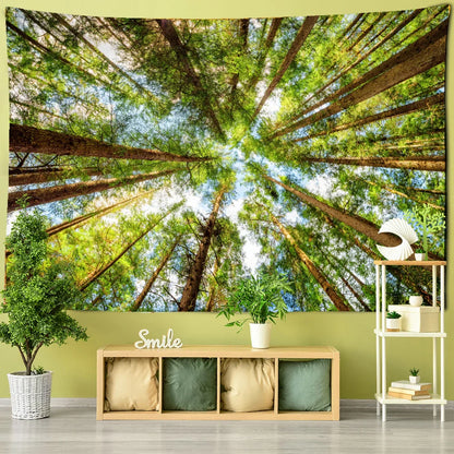 Decobites Nature Tapestry Wall Hanging Forest Landscape Hippie Boho Living Room Decor