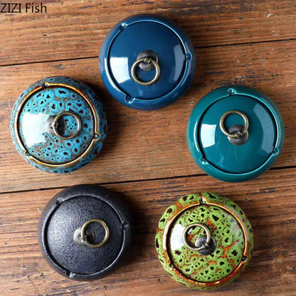 DecorBites™ Glazed Porcelain Ashtray: Stylish Desk Decoration & Gift for Boyfriend