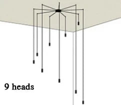 Lámpara de pared colgante LED negra DecorBites™ de estilo industrial retro