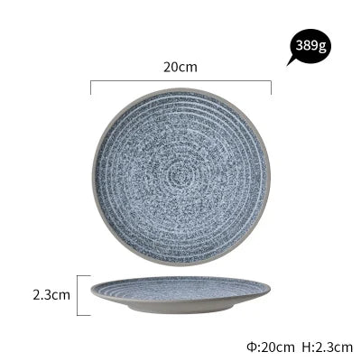 DecorBites™ Ceramic Dinner Plate Set - Stone Inspired Design