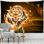 Psychedelic Tiger Tapestry Wall Hanging by Decobites - Witchcraft Animal Art for Hippie Home