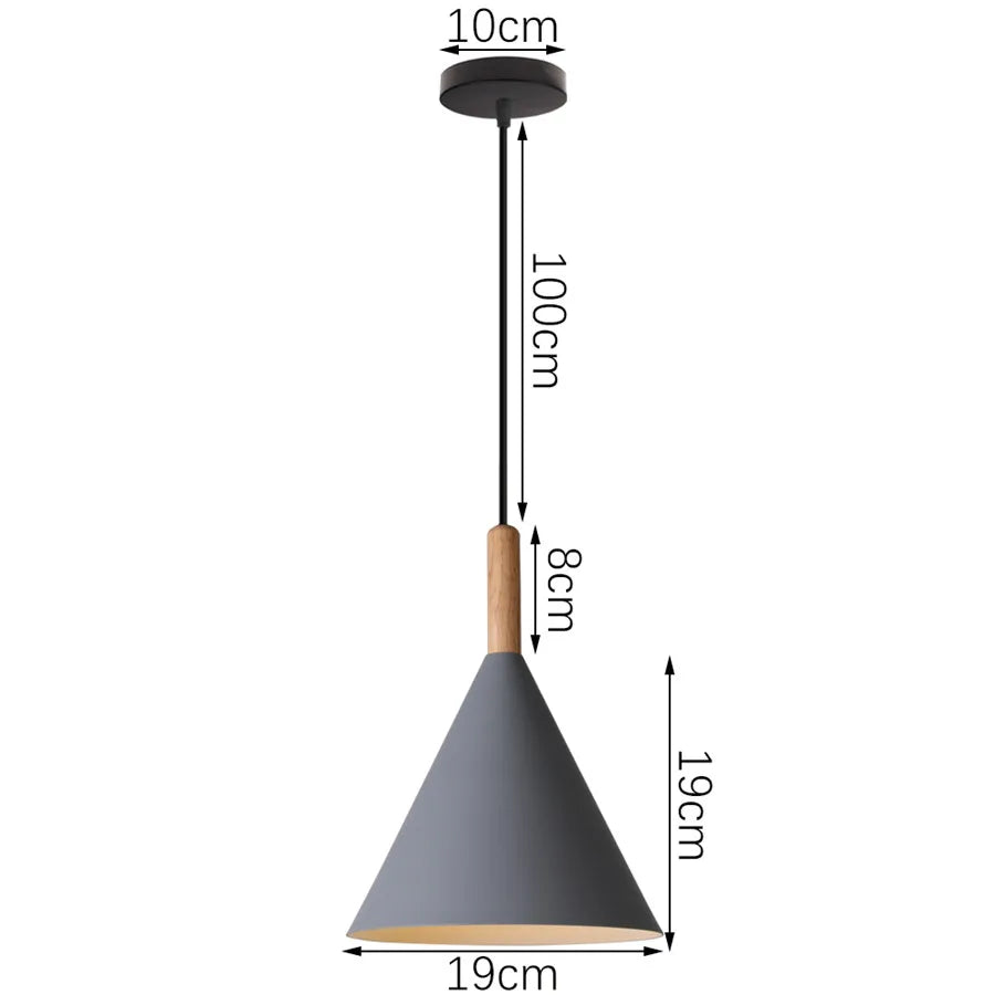 DecorBites™ Industrial Gray Pendant Light with LED for Living Room, Foyer - Modern Luminaire