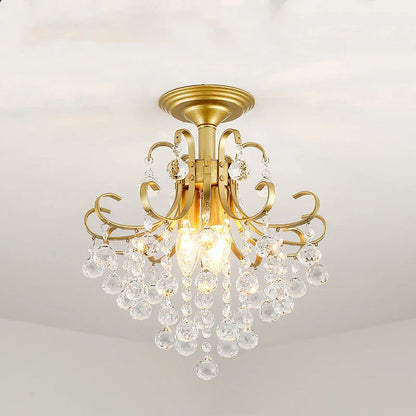 DecorBites™ Gold/Black Crystal Pendant Chandelier for Wedding Decor and Luxury Home Lighting