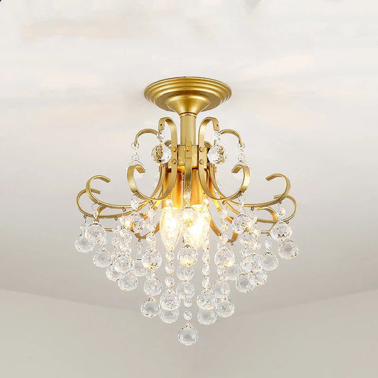 DecorBites™ Gold/Black Crystal Pendant Chandelier for Wedding Decor and Luxury Home Lighting