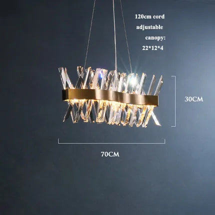 Lámpara de araña LED de cristal dorado Decorbites™ para comedor