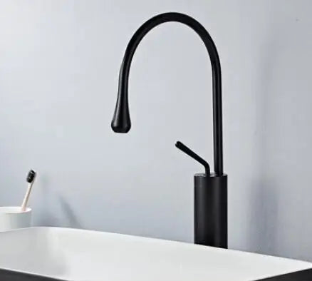 DecorBites™ Gold & Marble Basin Faucet: Single Handle Swivel Sink Water Crane