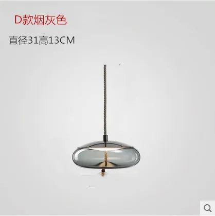 DecorBites™ Hemp Rope Knot Pendant Lights - Suspendu Glass Hanging Lamp