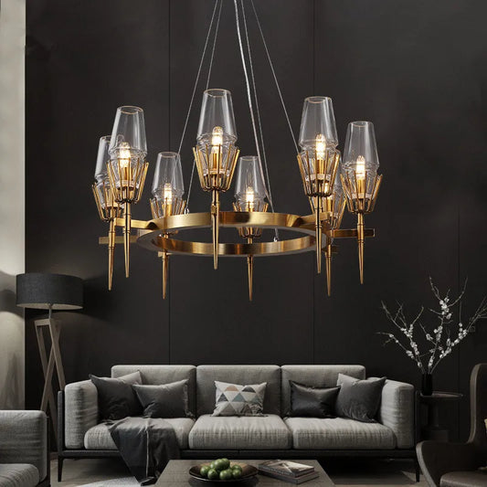 DecorBites™ Brass Ana Chandelier: Vintage Retro Dining Table Lighting