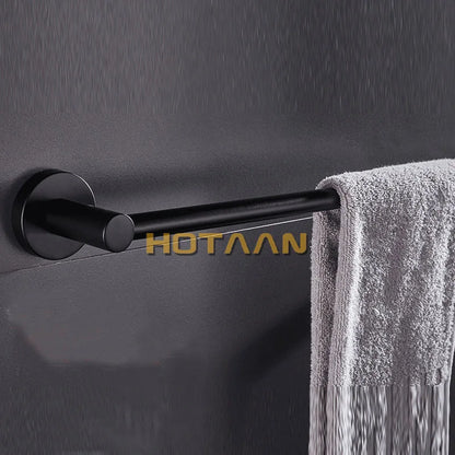 DecorBites™ Matte Black Wall Mounted Towel Bar - Modern Bathroom Accessories Holder
