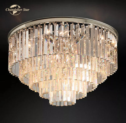 DecorBites™ Crystal Flushmount Chandelier - Modern Ceiling Light for Living Room
