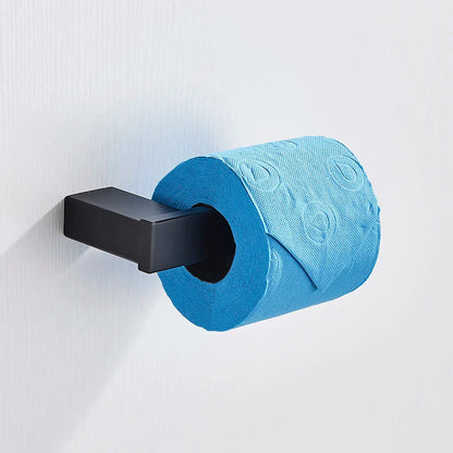 مجموعة أدوات الحمام السوداء من DecorBites™: خطاف رداء، سكة مناشف، رف، رف، حامل مناديل والمزيد