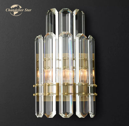 DecorBites™ Crystal LED Wall Sconce Two Tiers Indoor Lighting for Bathroom Bedroom