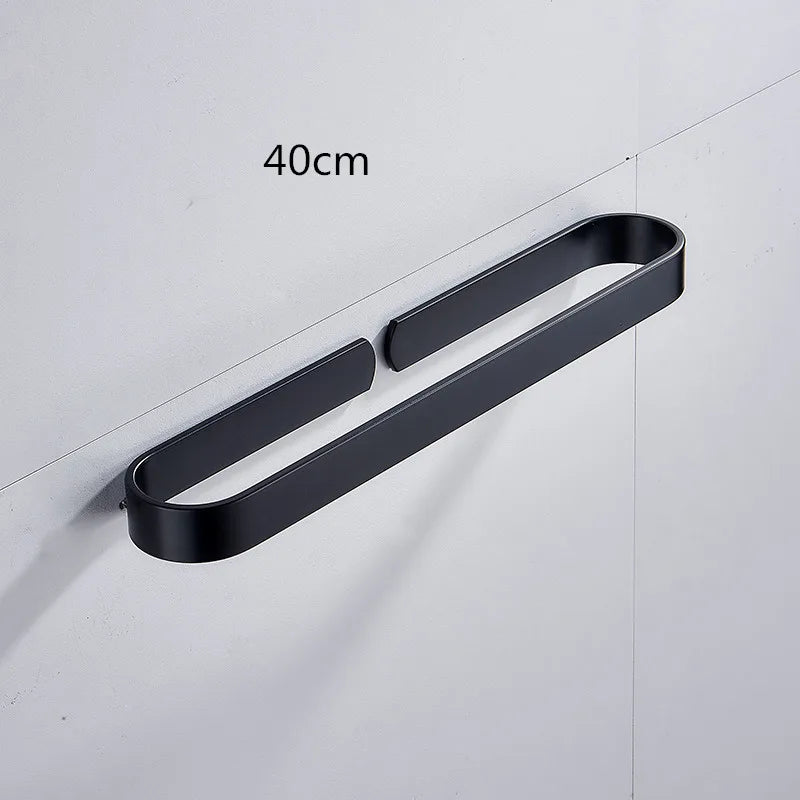 DecorBites™ Aluminum Towel Holder Matte Black Wall Mounted Towel Bar in Various Sizes