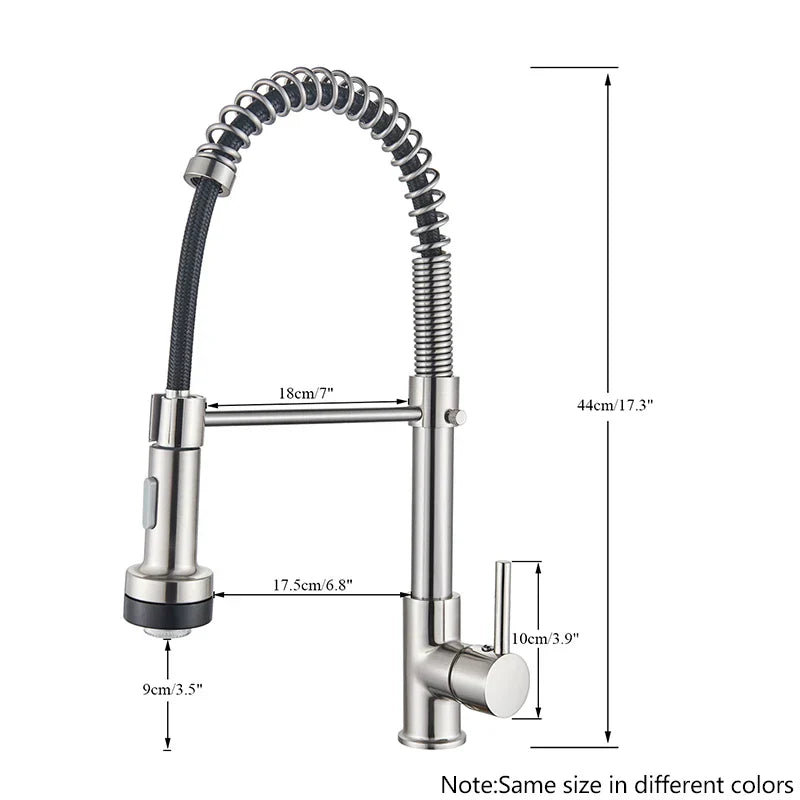 DecorBites™ Black LED Kitchen Faucet Pull Down Mixer Tap 360° Rotation Stream Sprayer