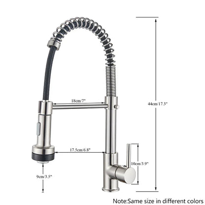 DecorBites™ Black LED Kitchen Faucet Pull Down Mixer Tap 360° Rotation Stream Sprayer