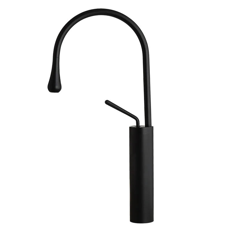 صنبور حوض ديكوربايتس™ الأسود الذهبي - رافعة مياه دوارة لحوض المطبخ بمقابض ساخنة وباردة