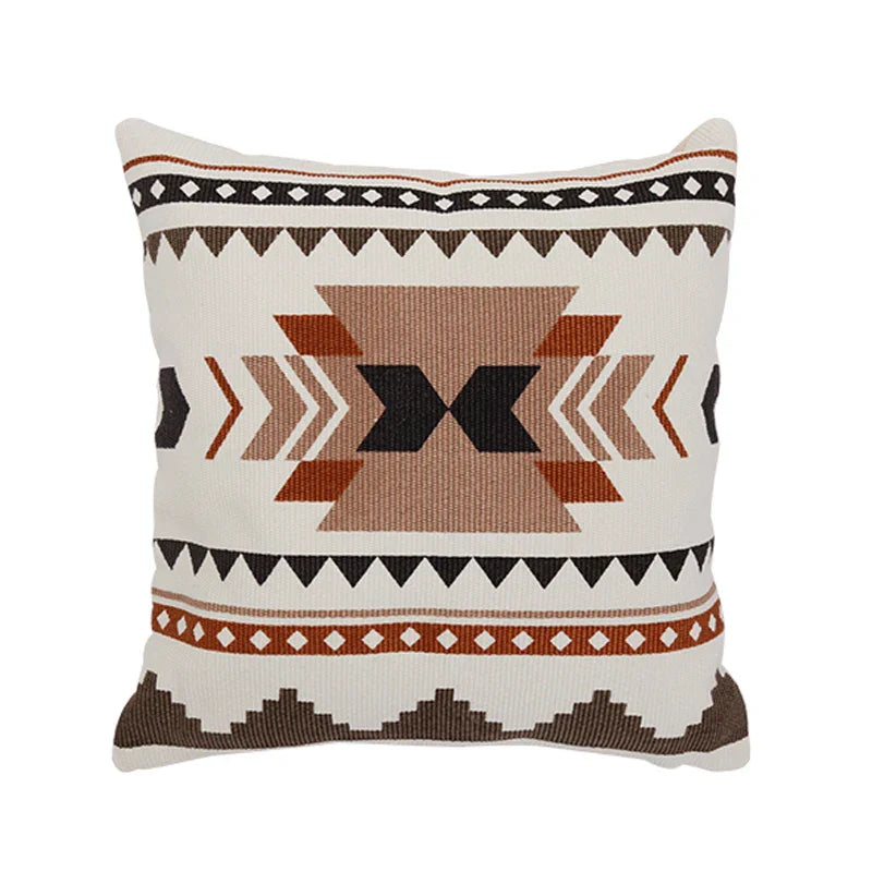 DecorBites™ Boho Style Cotton Woven Cushion Cover in Coffee Black, 45x45cm/30x50cm