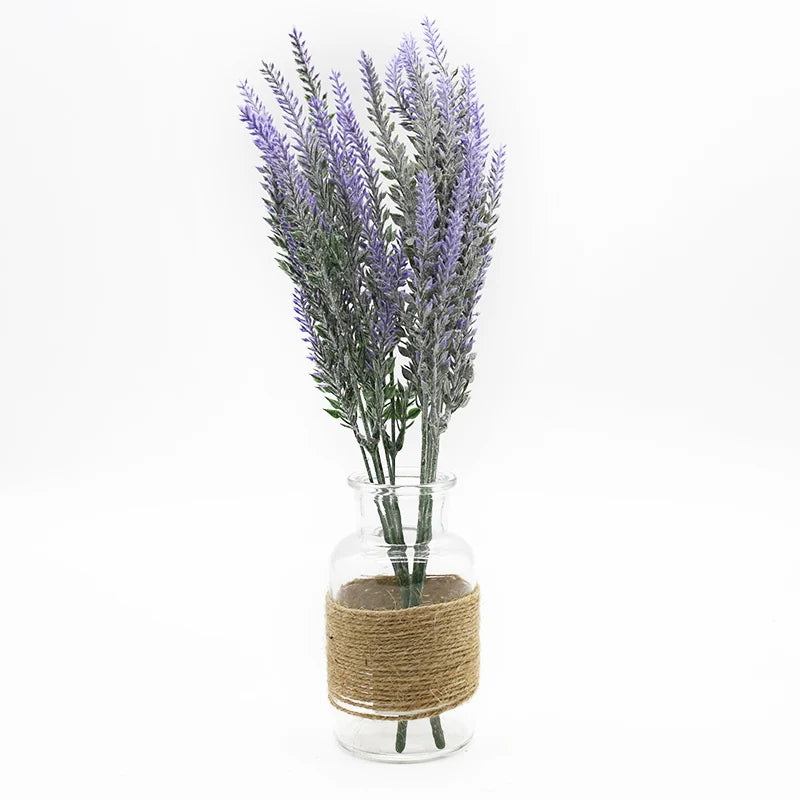 Decorbites™ Jarrón de Lavanda: Flores Artificiales Decoración para el Hogar Decoración de Boda Maceta Decorativa con Flores