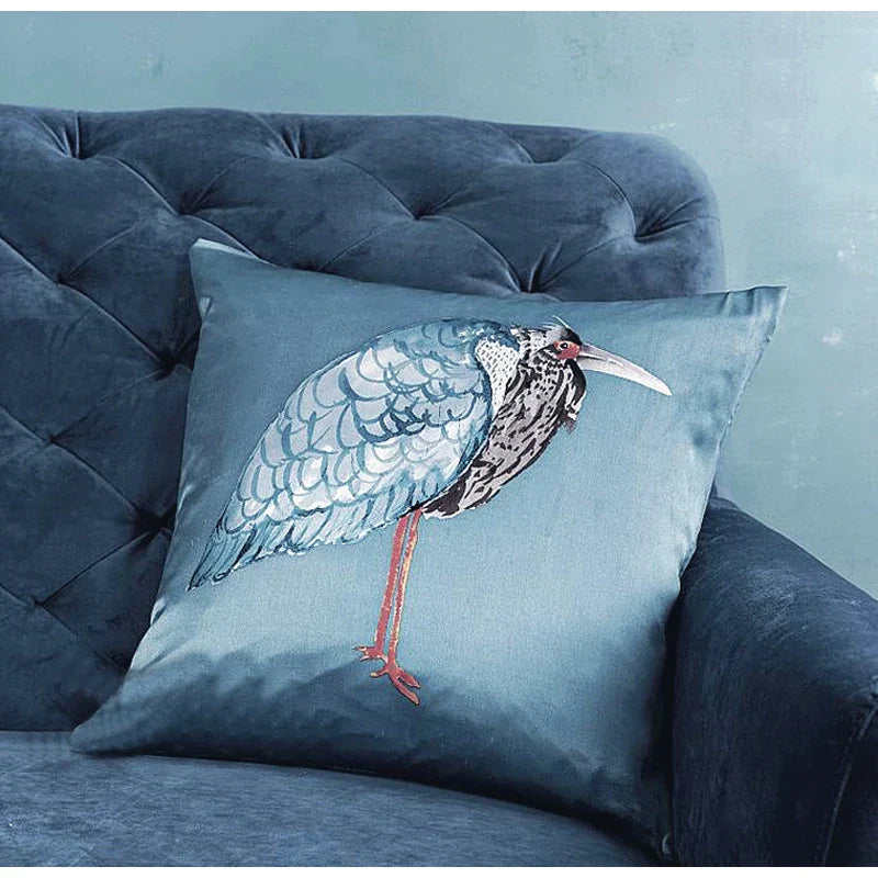 DecorBites™ Bird Of Paradise Silk Throw Pillow Cover for Home & Hotel Décor