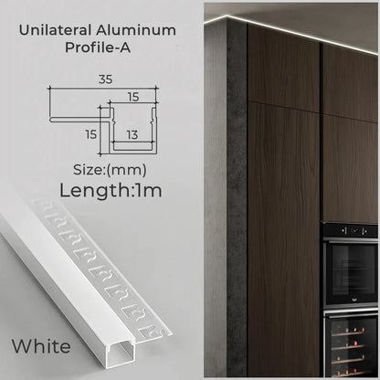 DecorBites™ 1M Frameless Embedded LED Aluminum Profile for Linear Strip Lights