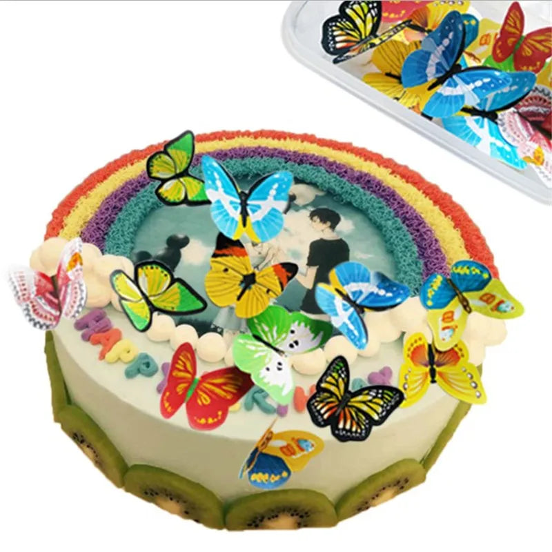 DecorBites™ Butterfly Flower Cake Toppers - Birthday Wedding Decoration
