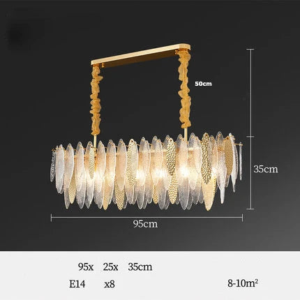 ثريا ديكوربايتس™ آرت ديكو زجاجية من الحديد LED لغرفة الطعام