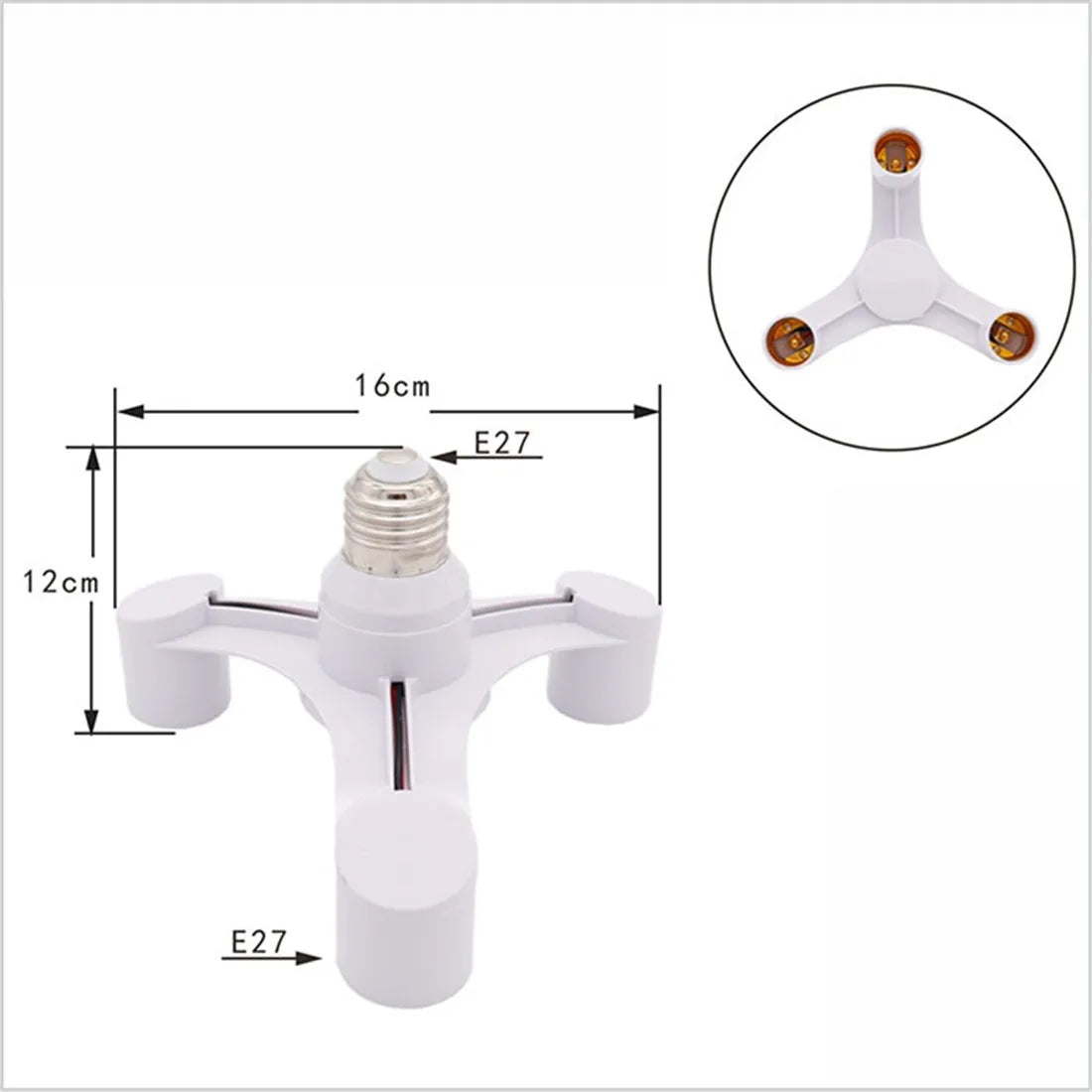 DecorBites™ 3-in-1 White E27 Lamp Holder Converter Pack - Set of 2