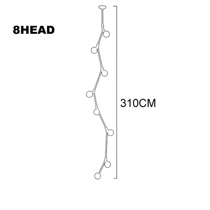 Lámpara de araña de bolas de cristal DecorBites™ para la decoración de escaleras de hoteles y villas