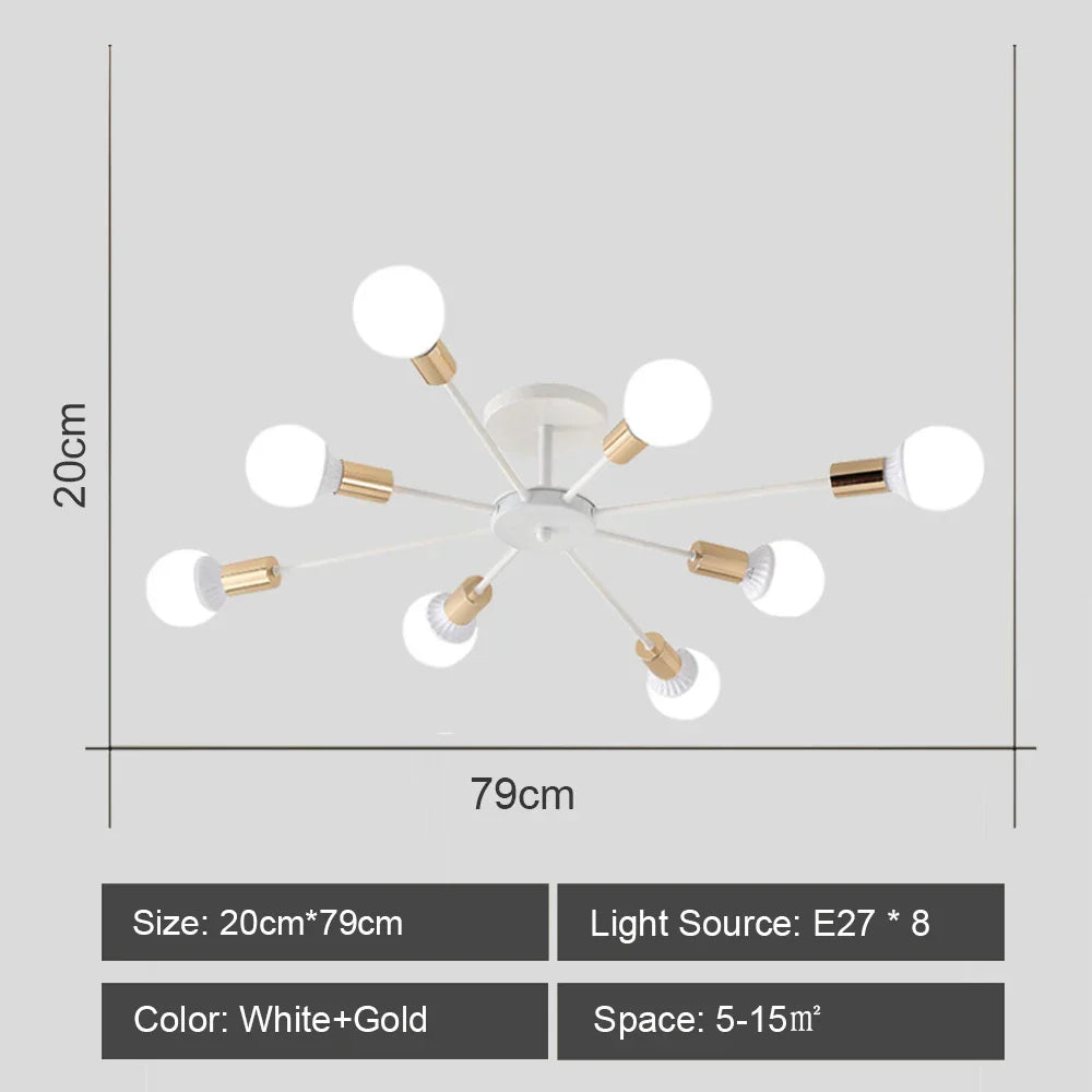 DecorBites™ LED Metal Chandeliers for Living Room - Stylish Ceiling Light for Home Decor