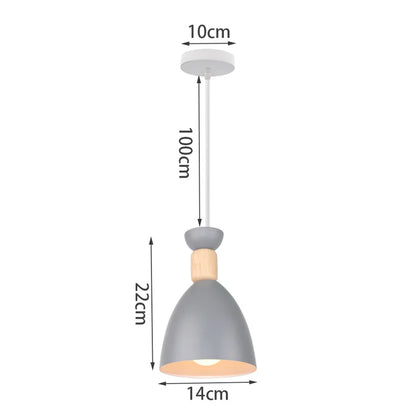 DecorBites™ Industrial Gray Pendant Light with LED for Living Room, Foyer - Modern Luminaire