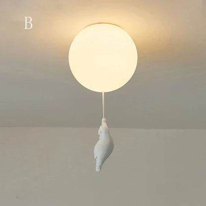 DecorBites™ Cartoon Bear Ceiling Light for Kids' Rooms, LED Fixture Bedroom Decor