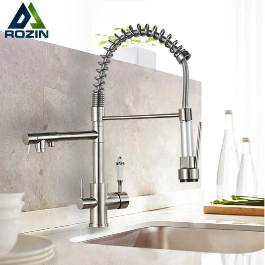 DecorBites™ Dual Spout Pull Down Kitchen Faucet with Filter & Purification System