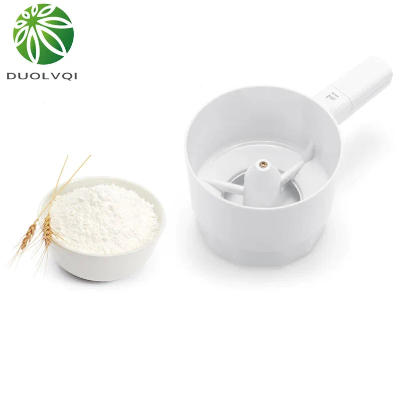 DecorBites™ Electric Flour Sifter Shaker for Baking - Plastic Cup Shape Powder Sieve Sugar Shaker