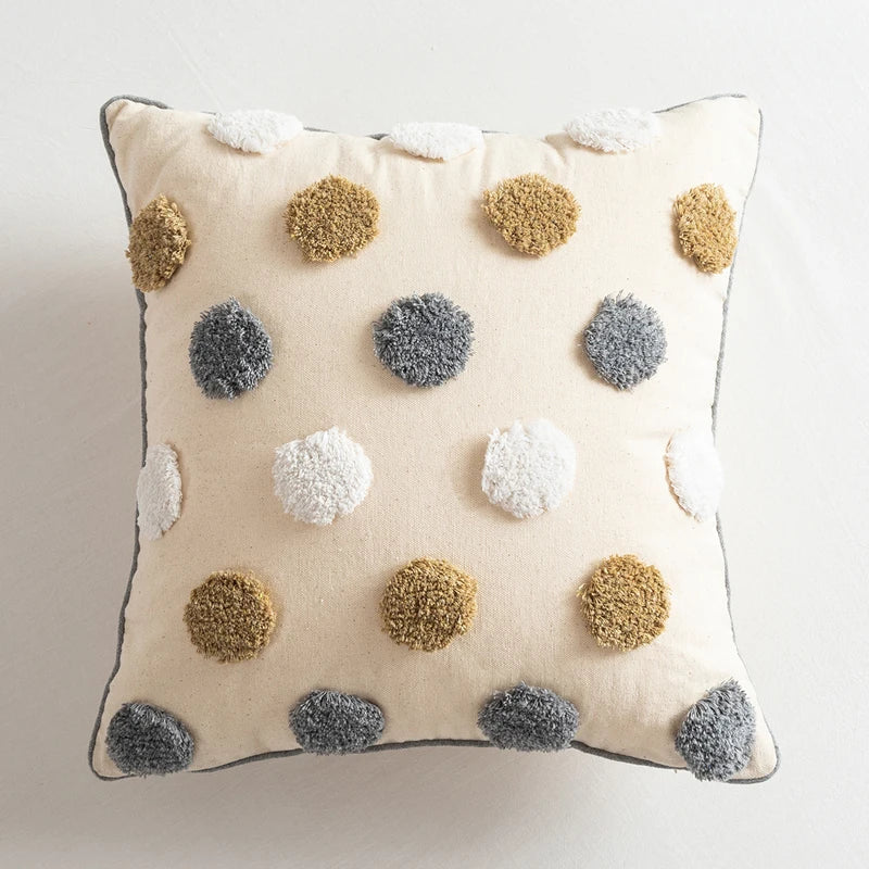 DecorBites™ Handmade Moroccan Geometric Dots Stripe Pillow Cover for Sofa Bed