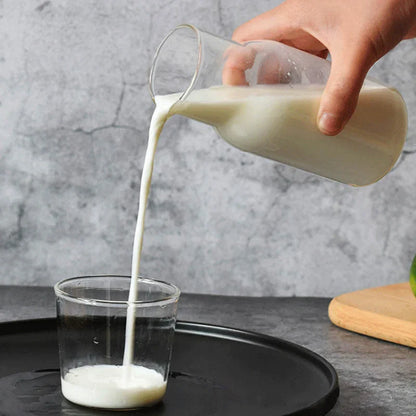 DecorBites™ Glass Drinkware Set - Strong Borosilicate Glass - Cold Drink Cup, Tumbler, Juice Milk Pot