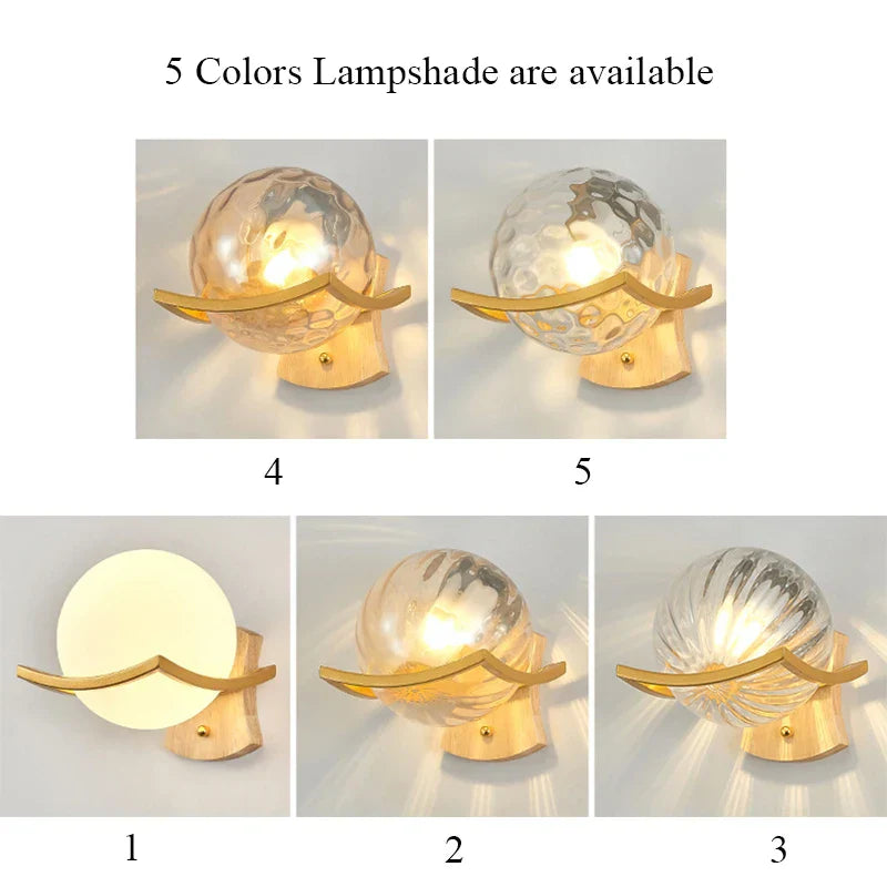 DecorBites™ Japanese Moon Wood Wall Lamp - Minimalist Design - LED Sconce Lights