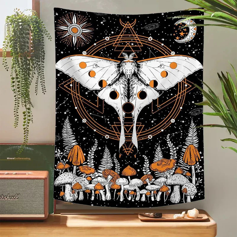 Decobites Moon Phase Celestial Star Tapestry for Room Decor