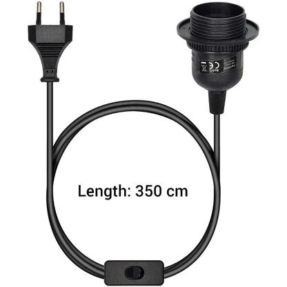 DecorBites™ LED Pendant Light Fixture with E27 Lamp Base Holder and Switch