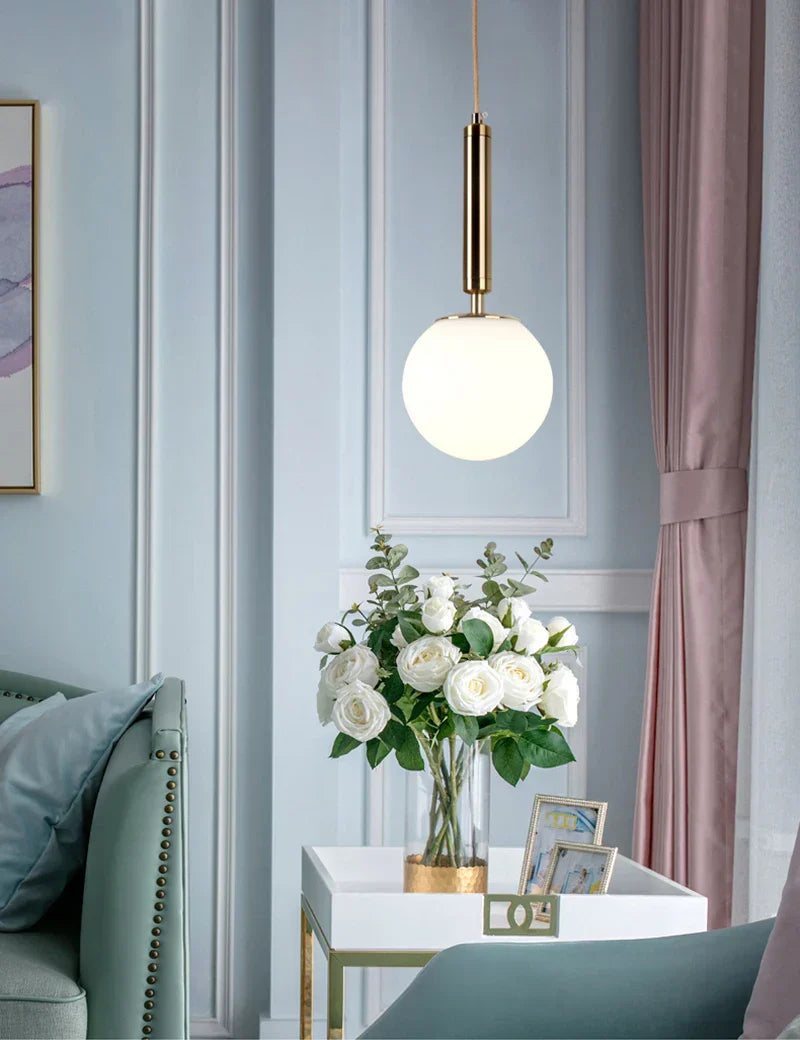 Lámpara colgante LED DecorBites™ con forma de bola de cristal para dormitorio y bar, moderna lámpara de techo colgante tipo globo.