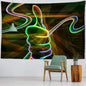 Fluorescent Green Stripe Luminous Plant Tapestry Wall Hanging for Bohemian Living Room Decor - Decobites