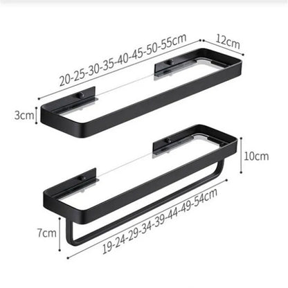 DecorBites™ Glass Corner Shelf with Bar for Bath and Kitchen Storage