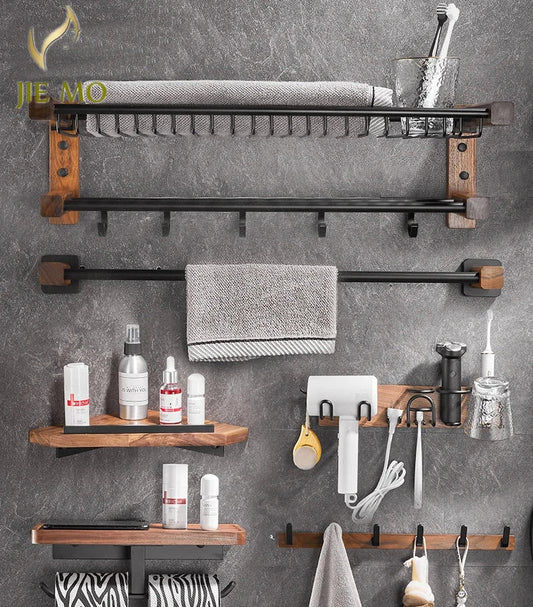 DecorBites™ Bathroom Hardware Set: Pendant Towel Bar, Towel Ring, Paper Holder, Shelf