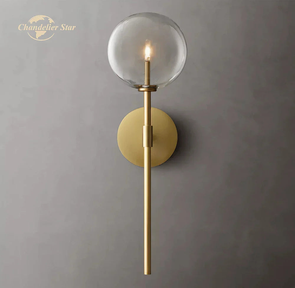 DecorBites™ LED Glass Globe Wall Sconce Modern Indoor Light Fixture Decoration Bedroom Living Room