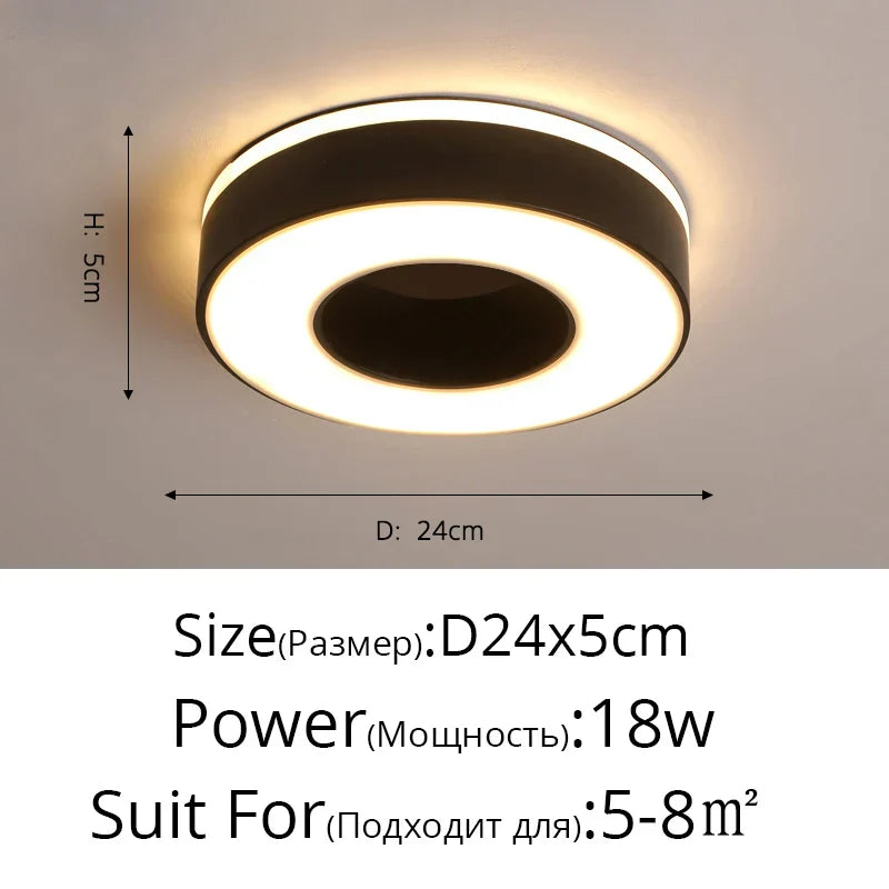 DecorBites™ LED Ceiling Light for Corridor Art Gallery Decoration in White or Black