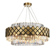 Chandelier de estilo Art Deco de cristal transparente con LED Gold™ Decorbites para el vestíbulo