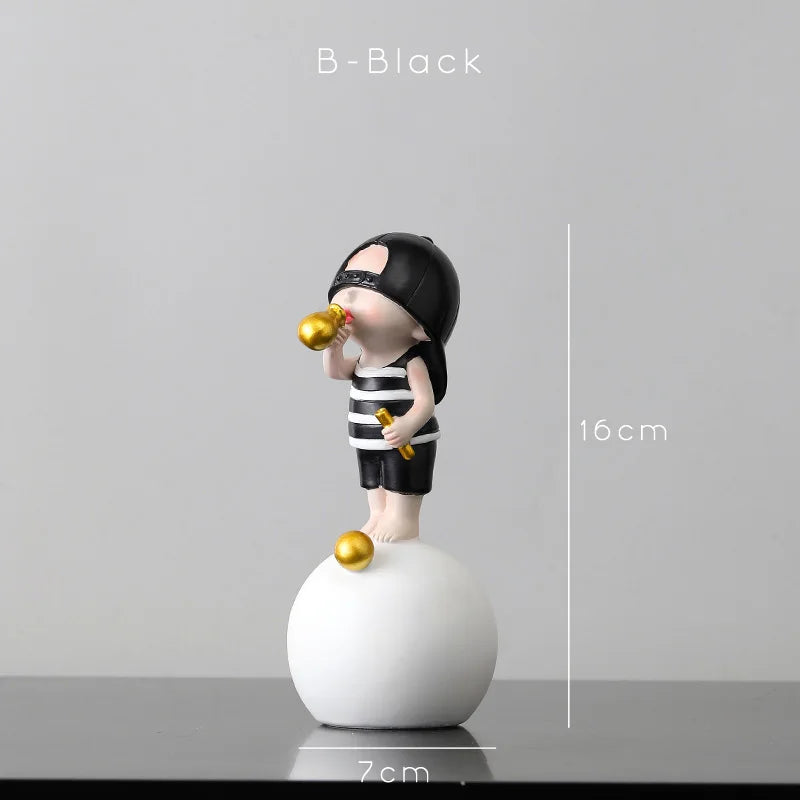 DecorBites™ Bubble Gum Blowing Character Statue for Modern Home Decor