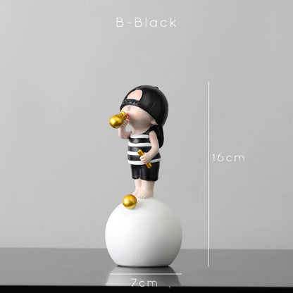 DecorBites™ Bubble Gum Blowing Character Statue for Modern Home Decor