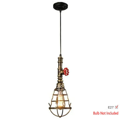 DecorBites™ Iron Pipe Pendant Lights Holder Retro Loft Indoor Ceiling Hanging Lamp