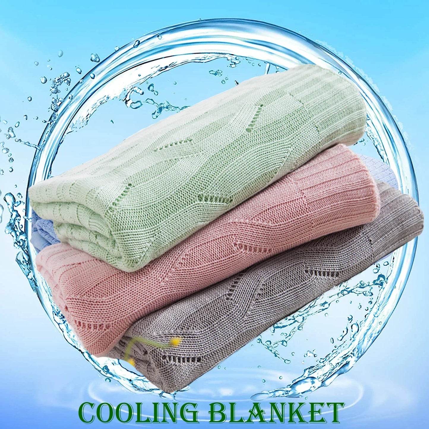 DecorBites™ Bamboo Knitted Cooling Blanket - Queen Size