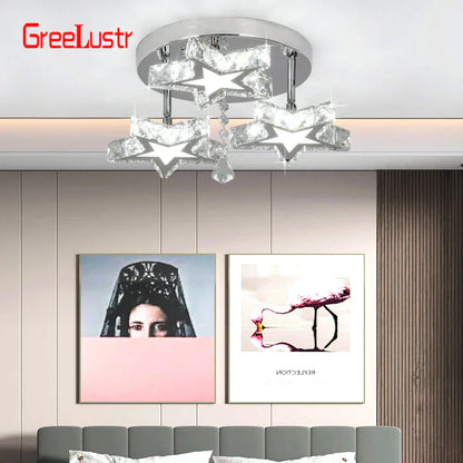 DecorBites™ Crystal Stars LED Pendant Chandelier for Modern Living Dining Room Decor